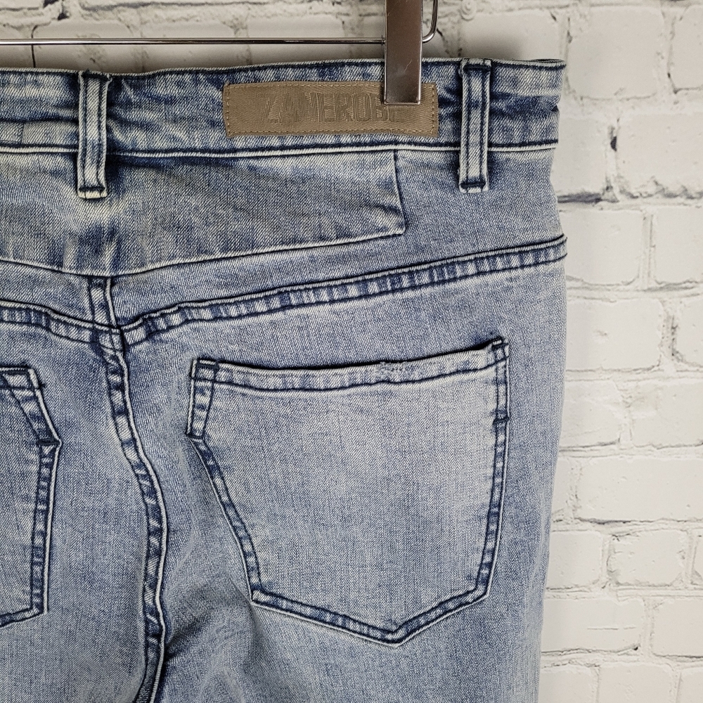 ZANEROBE | Joe Blow stone/acid wash denim skinny button fly jeans